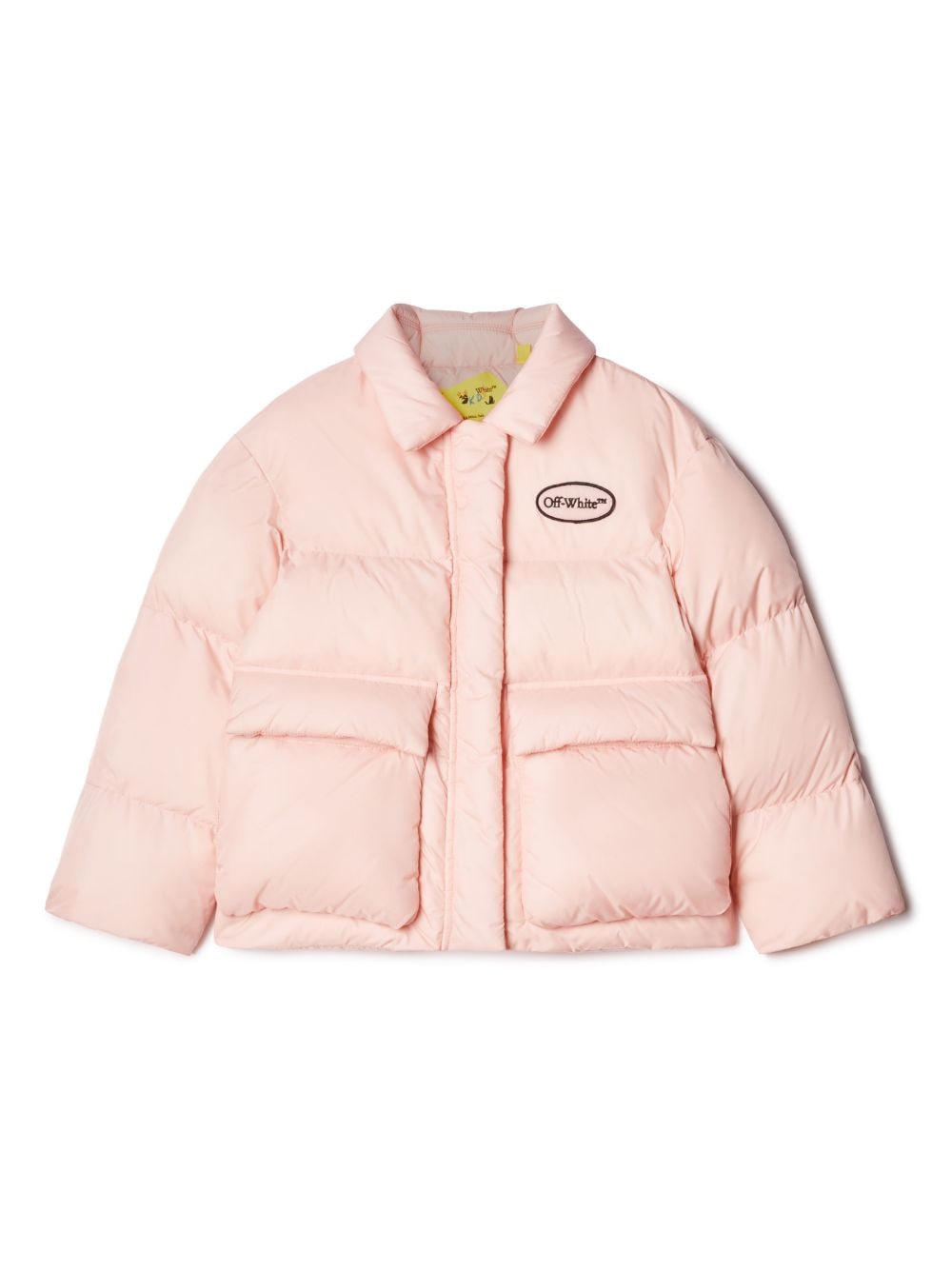 Off-White Kids Arrows-motif quilted padded jacket - Pink von Off-White Kids