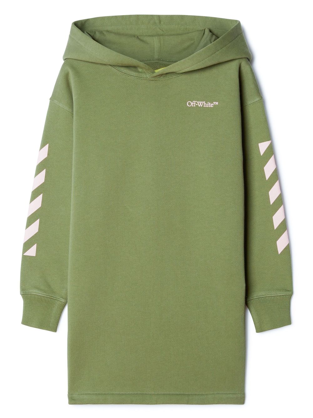 Off-White Kids Arrows-print cotton hoodie dress - Green von Off-White Kids