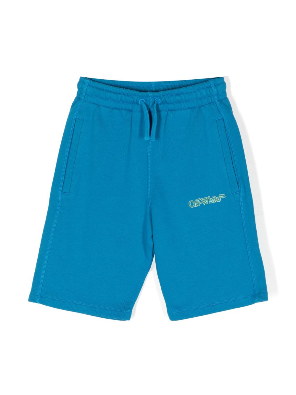 Off-White Kids Big Bookish cotton track shorts - Blue von Off-White Kids