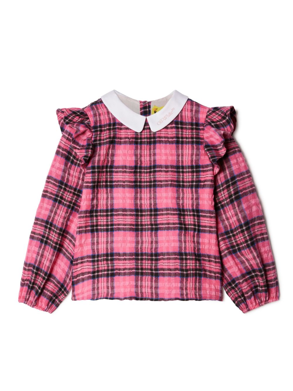 Off-White Kids Bookish checked ruffled blouse - Pink von Off-White Kids