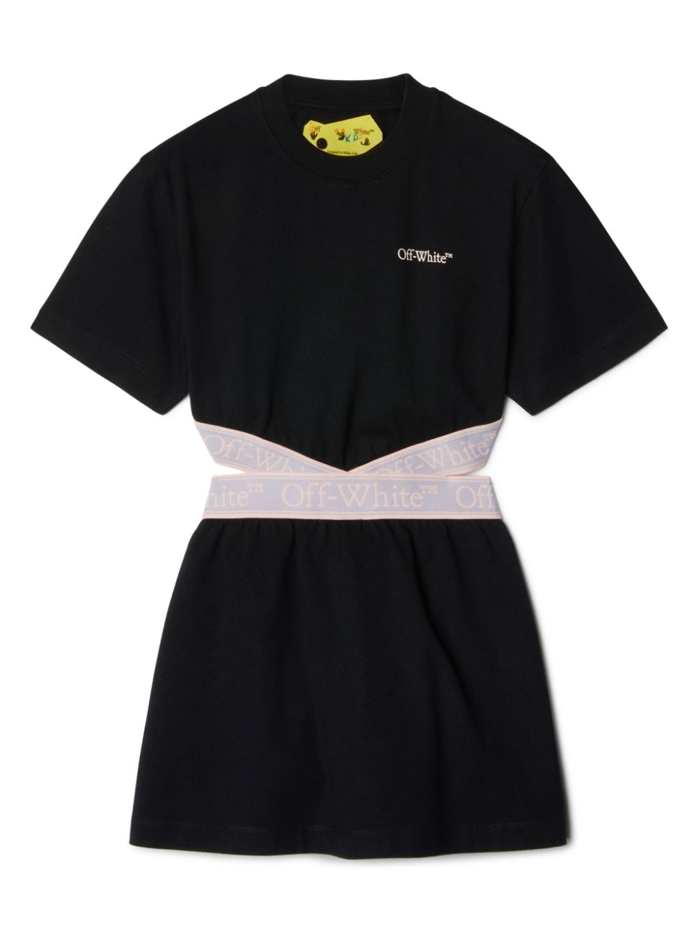 Off-White Kids Bookish logo-waistband cotton dress - Black von Off-White Kids