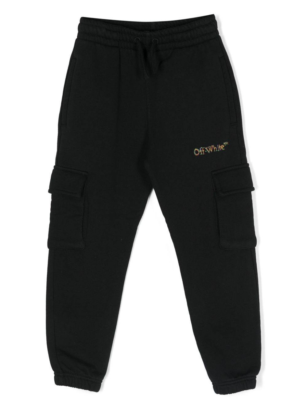 Off-White Kids Diag-stripe jersey track pants - Black von Off-White Kids