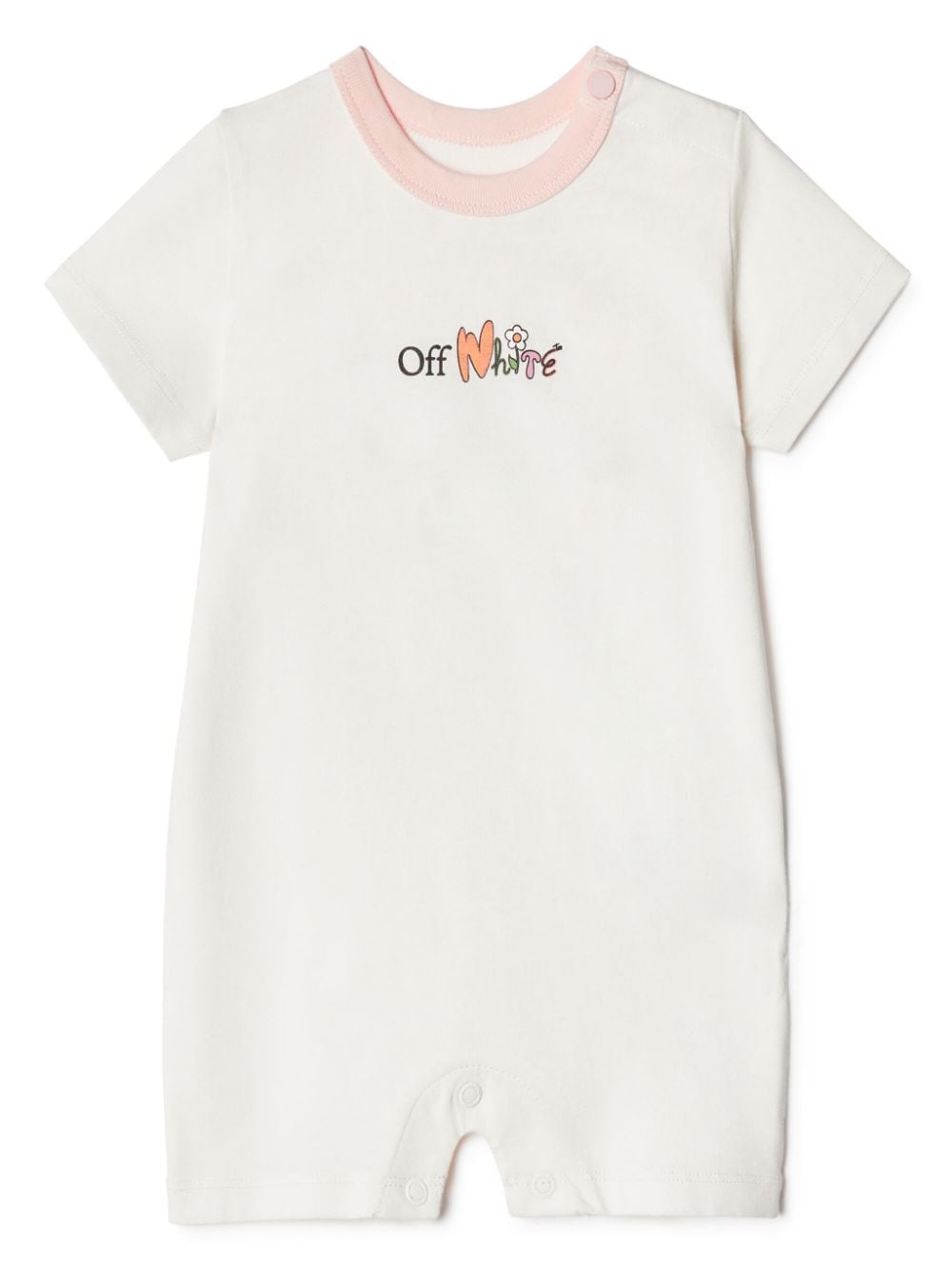 Off-White Kids Funny Flowers-print cotton romper and bib set von Off-White Kids