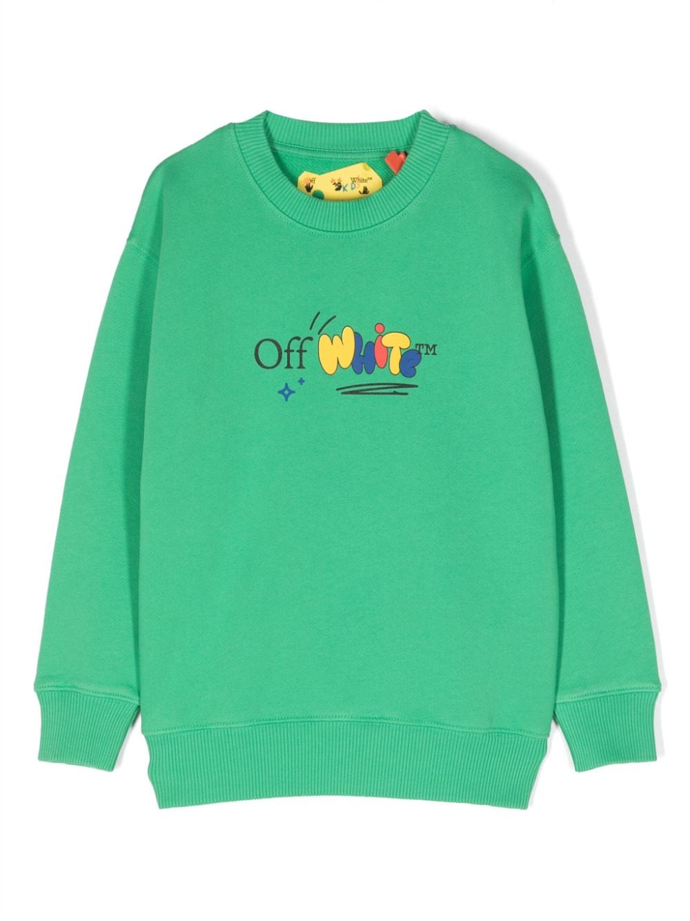 Off-White Kids Funny logo-print sweatshirt - Green von Off-White Kids