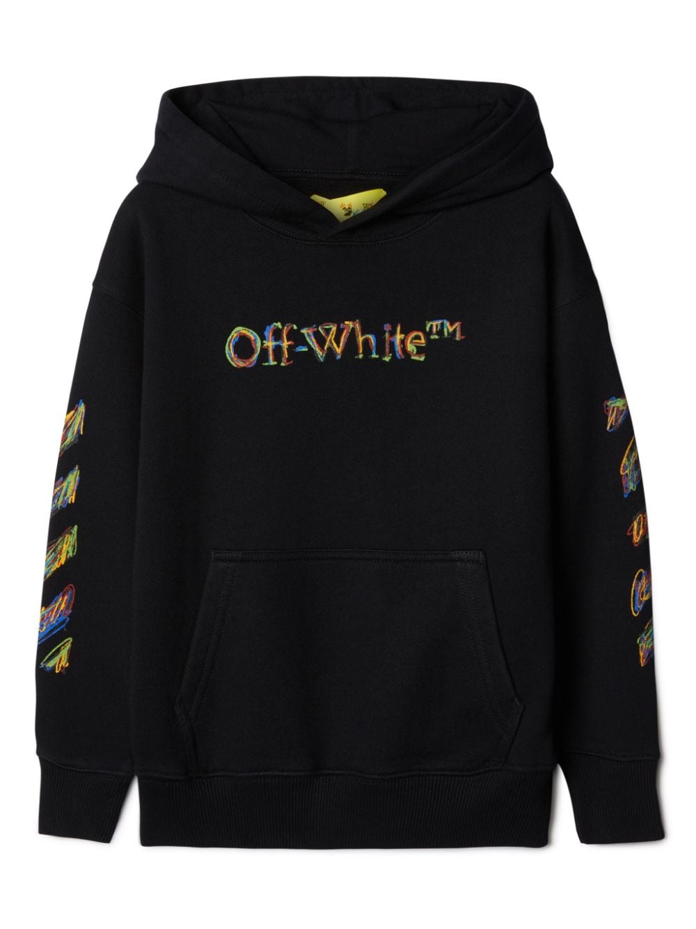 Off-White Kids Logo Sketch cotton hoodie - Black von Off-White Kids