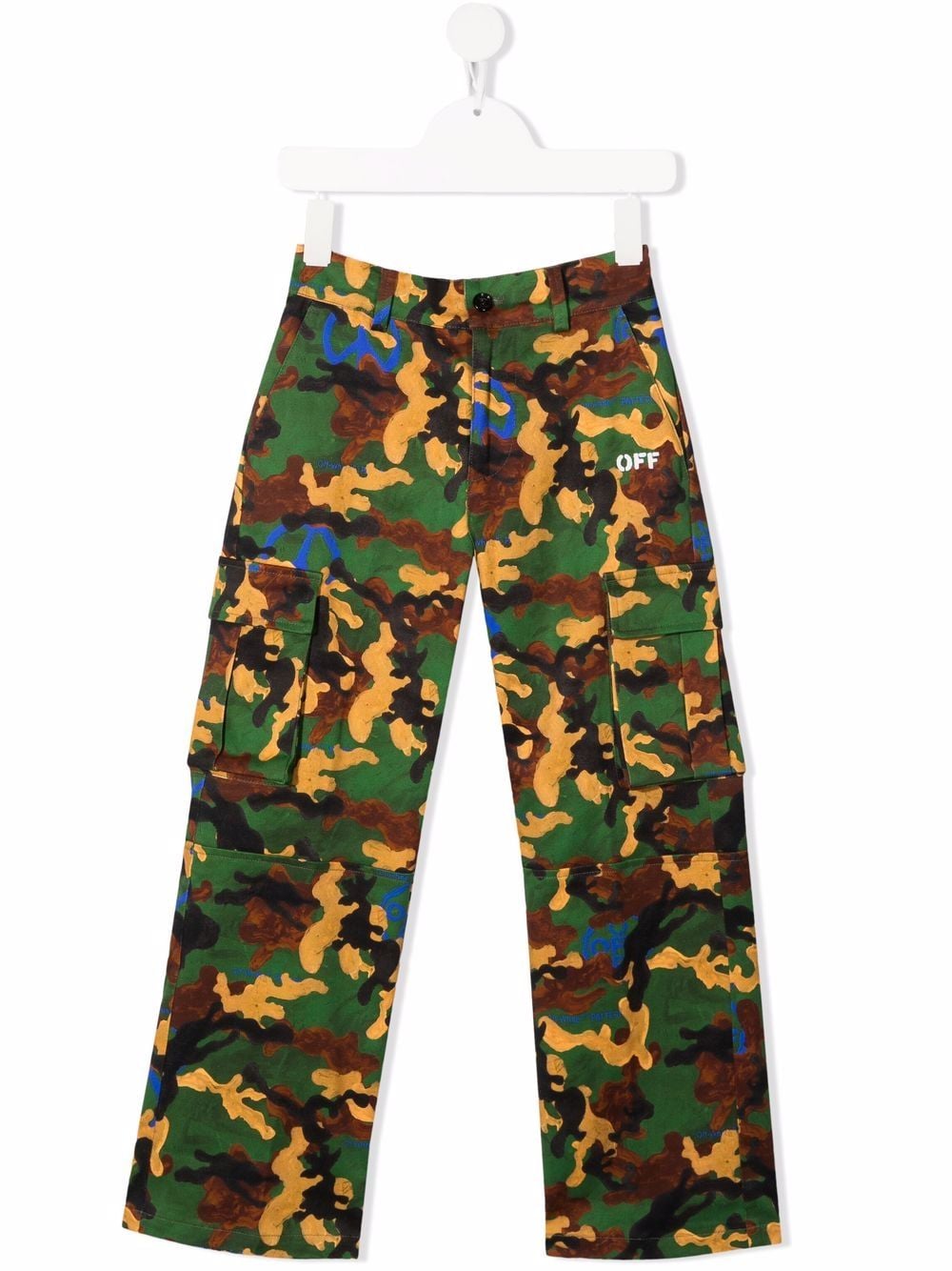 Off-White Kids camouflage-print trousers - Green von Off-White Kids