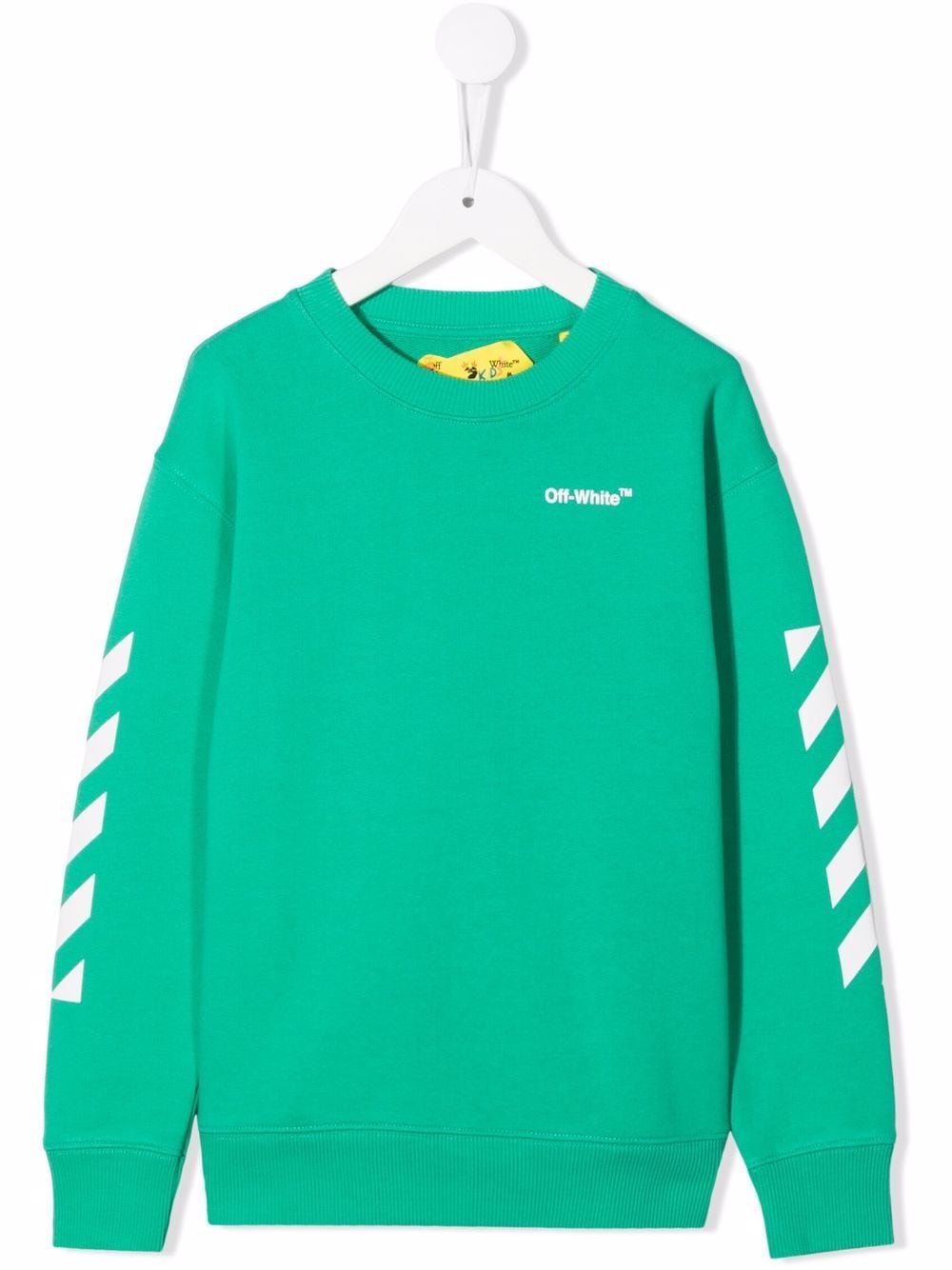 Off-White Kids chest logo-print jumper - Green von Off-White Kids