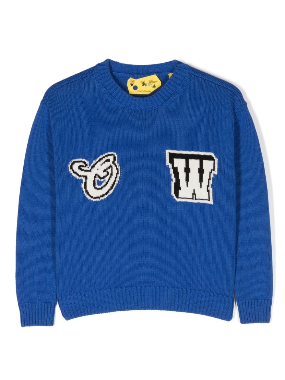 Off-White Kids OW-patch knitted jumper - Blue von Off-White Kids