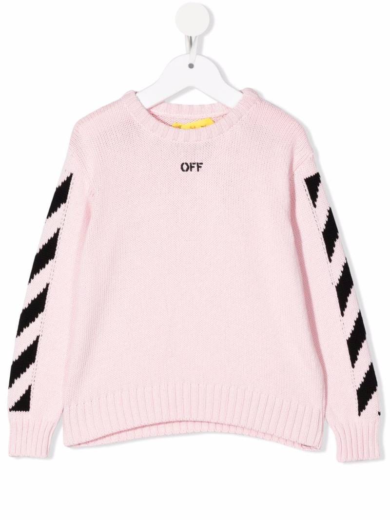 Off-White Kids Off Stamp crew-neck jumper - Pink von Off-White Kids