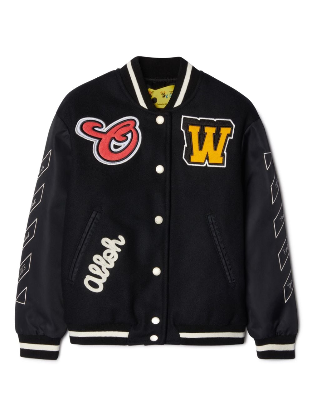 Off-White Kids Ow Patch-embroidered bomber jacket - Black von Off-White Kids