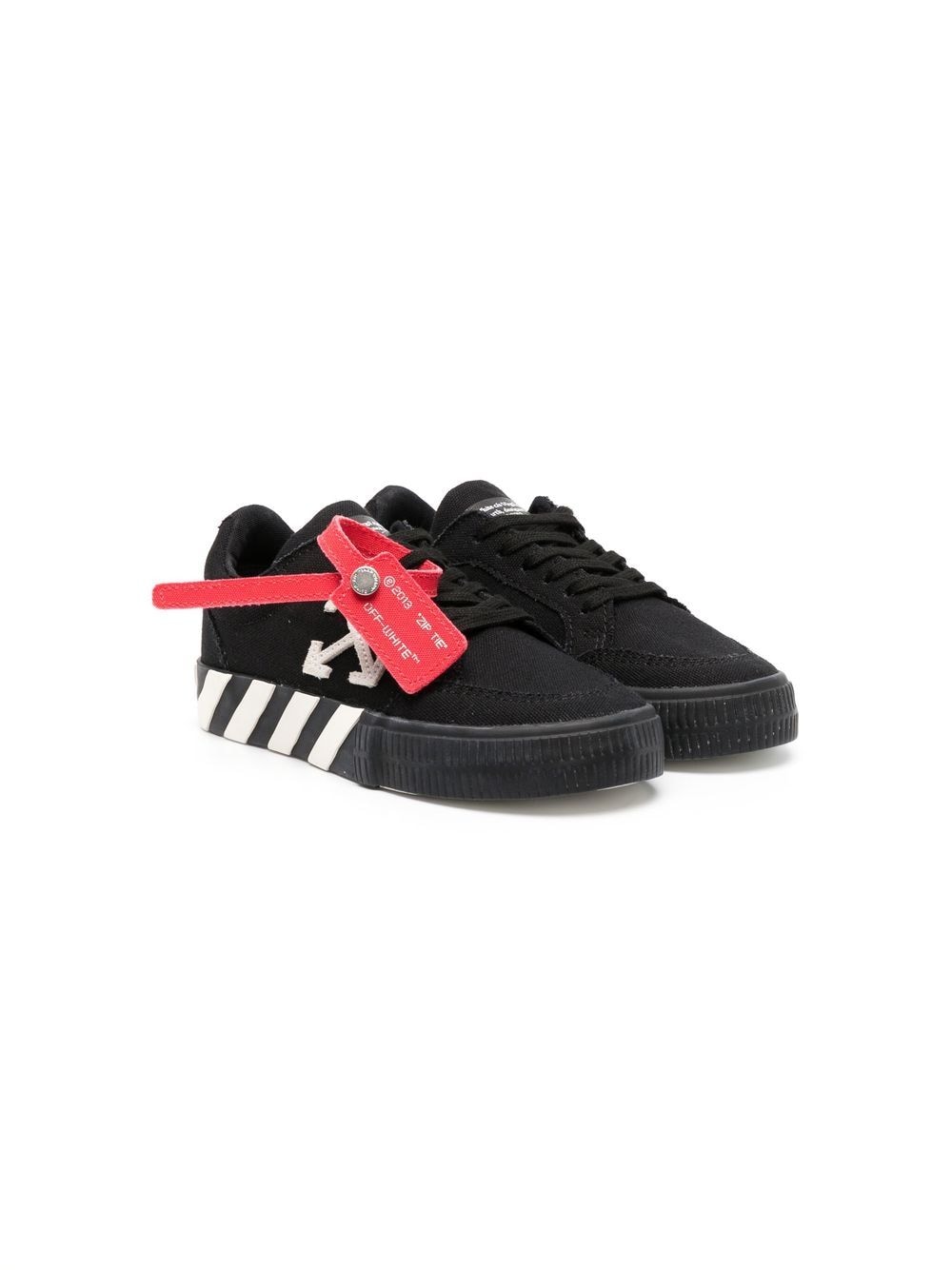 Off-White Kids Vulcanized lace-up sneakers - Black von Off-White Kids