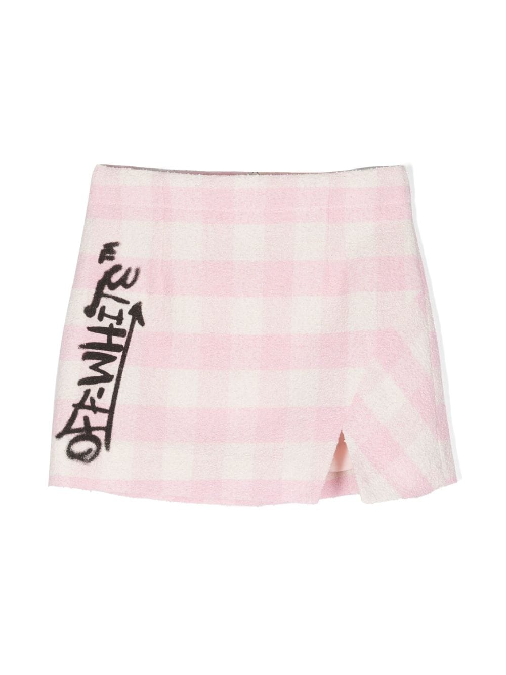 Off-White Kids asymmetric gingham skirt - Pink von Off-White Kids