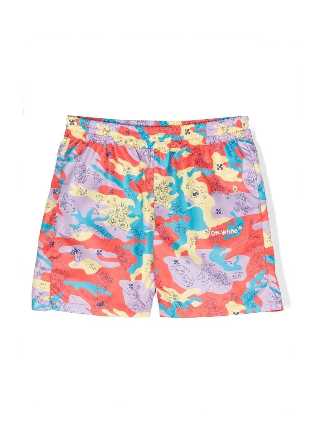 Off-White Kids camouflage-print elasticated shorts - Multicolour von Off-White Kids