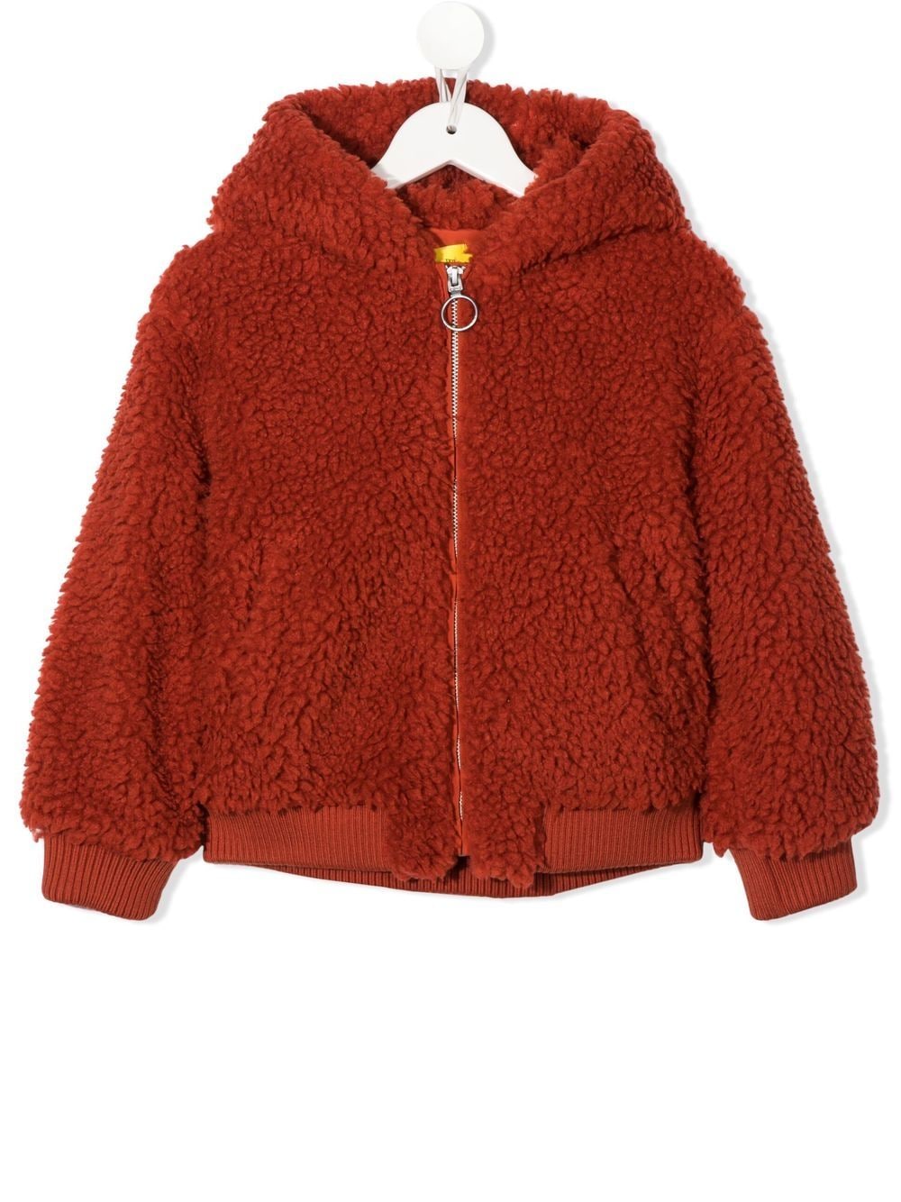 Off-White Kids faux-shearling zipped hoodie - Orange von Off-White Kids