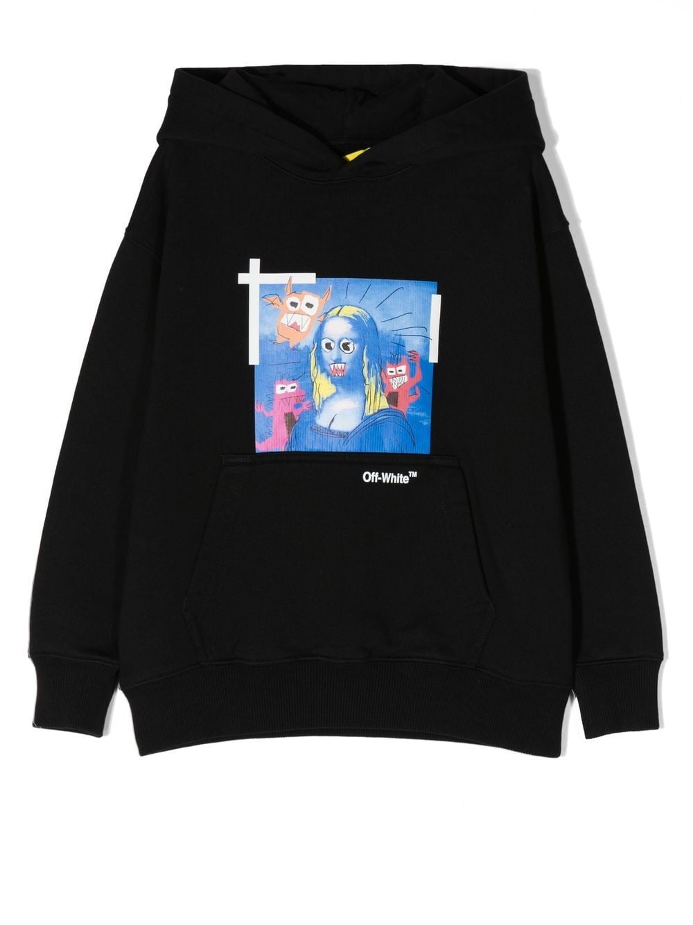 Off-White Kids graphic-print cotton hoodie - Black von Off-White Kids