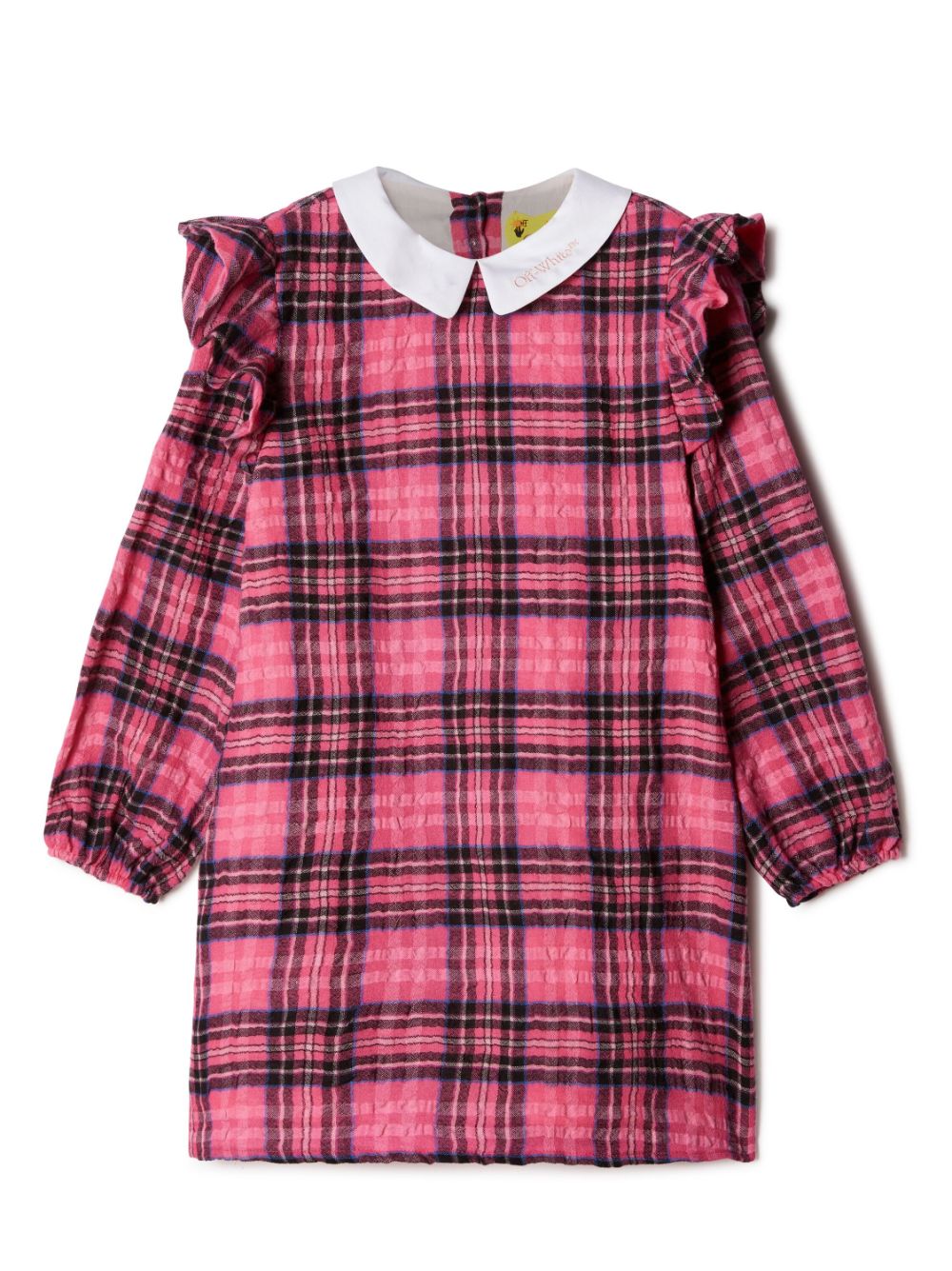 Off-White Kids Bookish checked cotton minidress - Pink von Off-White Kids