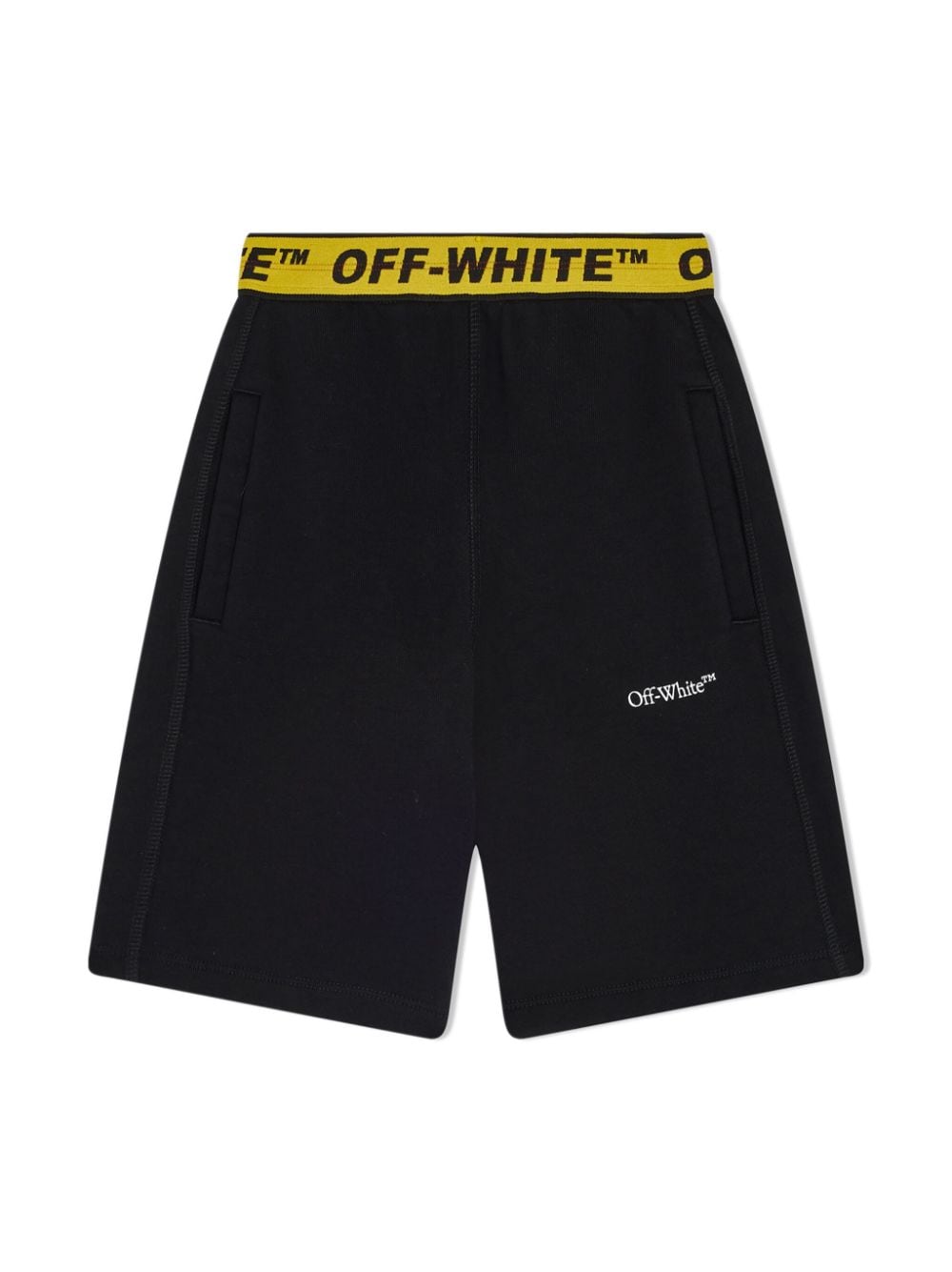 Off-White Kids logo-print cotton shorts - Black von Off-White Kids