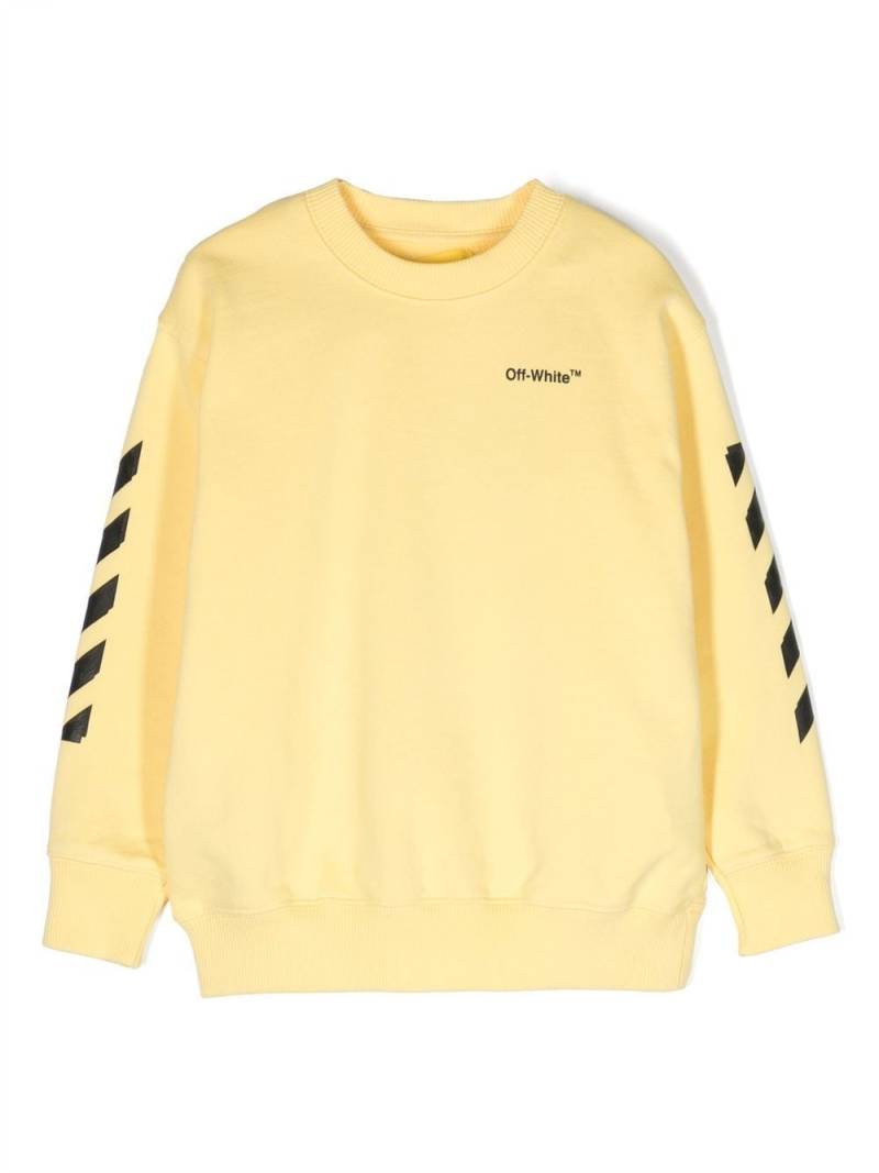 Off-White Kids logo-print cotton sweatshirt - Yellow von Off-White Kids