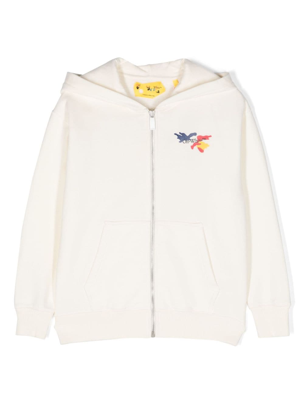 Off-White Kids logo-print zipped hoodie - Neutrals von Off-White Kids