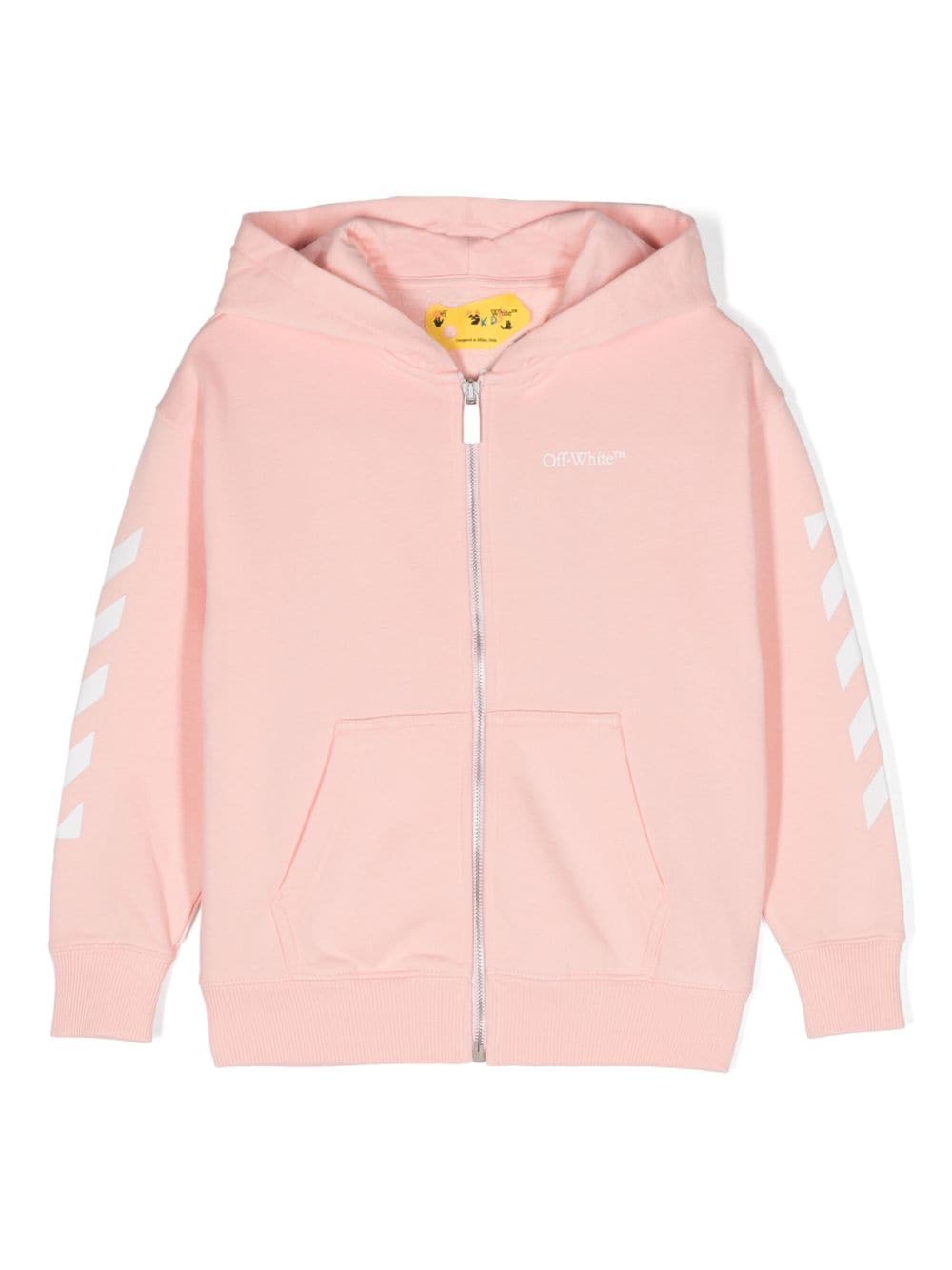 Off-White Kids logo-print zipped hoodie - Pink von Off-White Kids