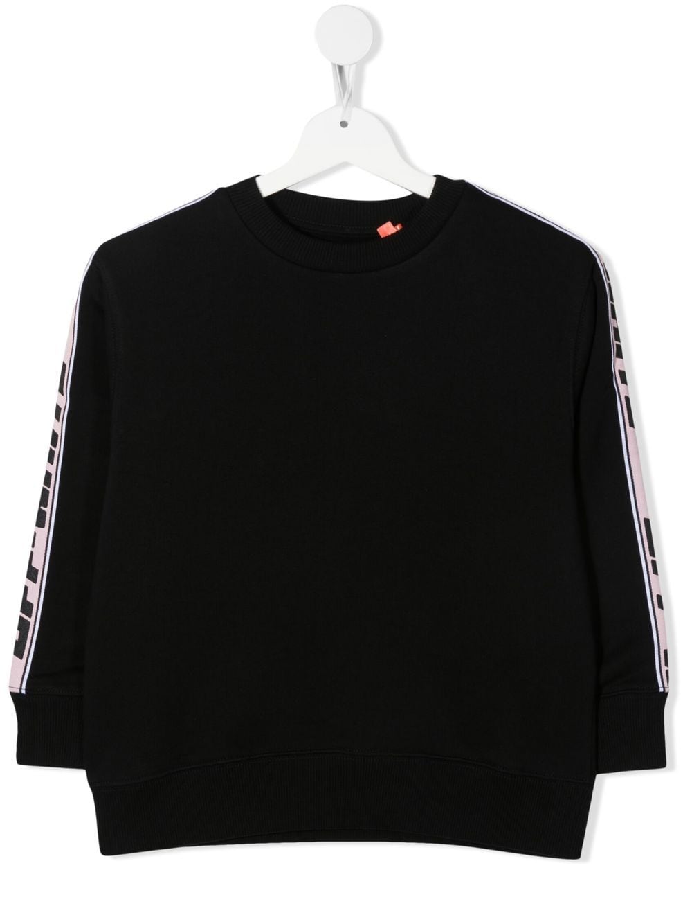 Off-White Kids logo-tape crew neck jumper - Black von Off-White Kids