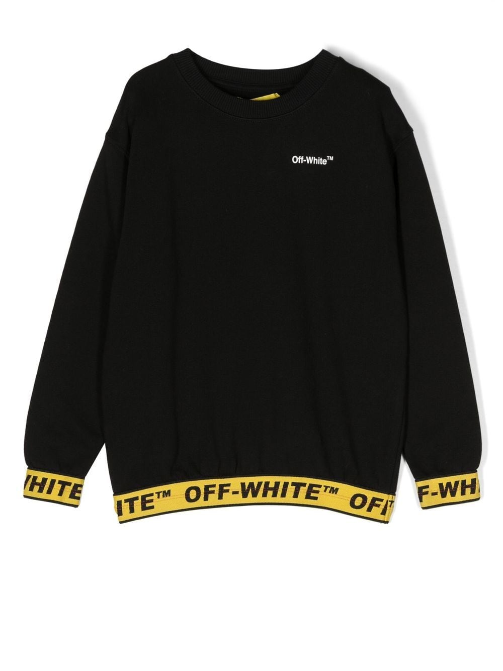 Off-White Kids logo tape crew-neck sweatshirt - Black von Off-White Kids