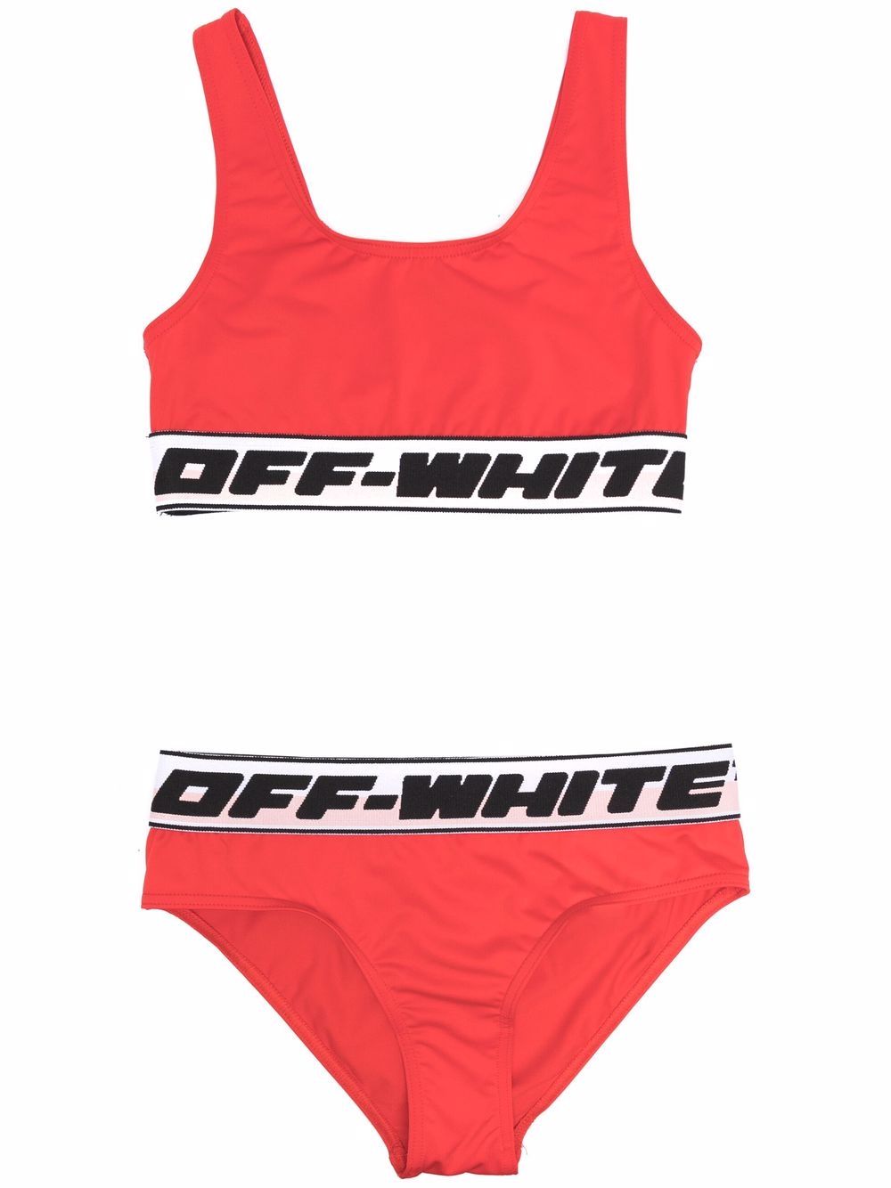 Off-White Kids logo tape-detailed bikini - Red von Off-White Kids