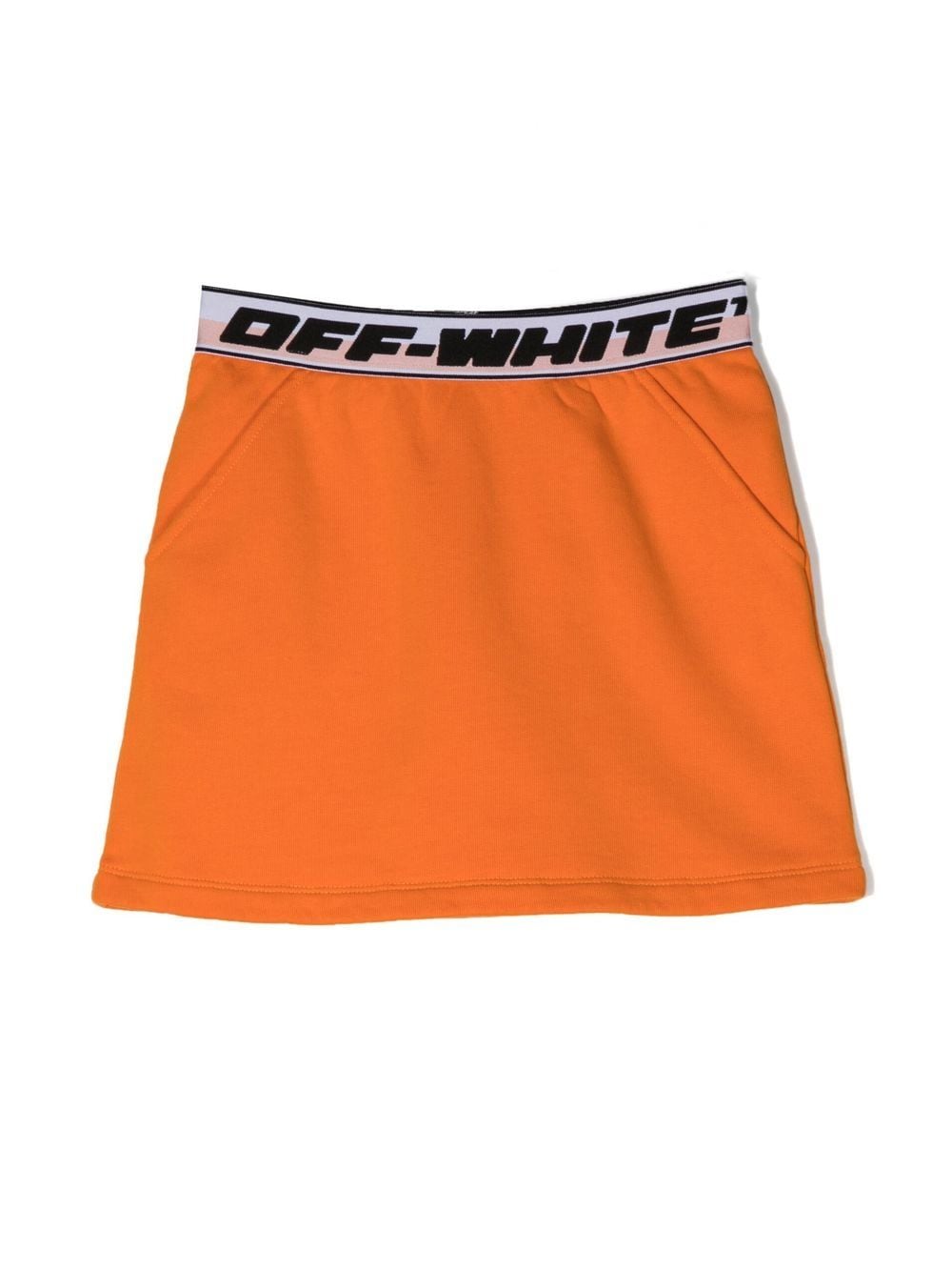 Off-White Kids logo-waist cotton skirt - Orange von Off-White Kids
