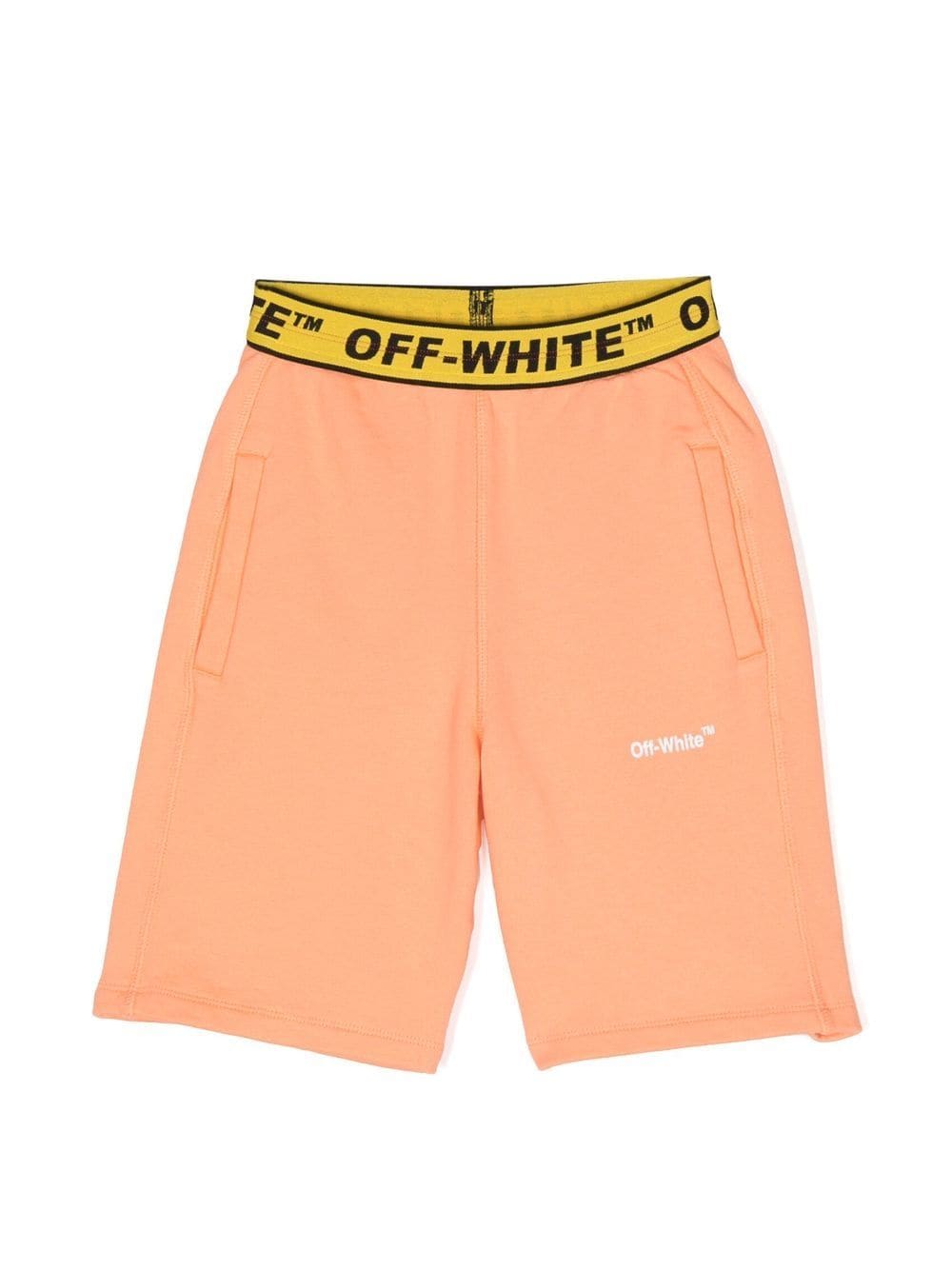 Off-White Kids logo-waistband jersey shorts - Orange von Off-White Kids