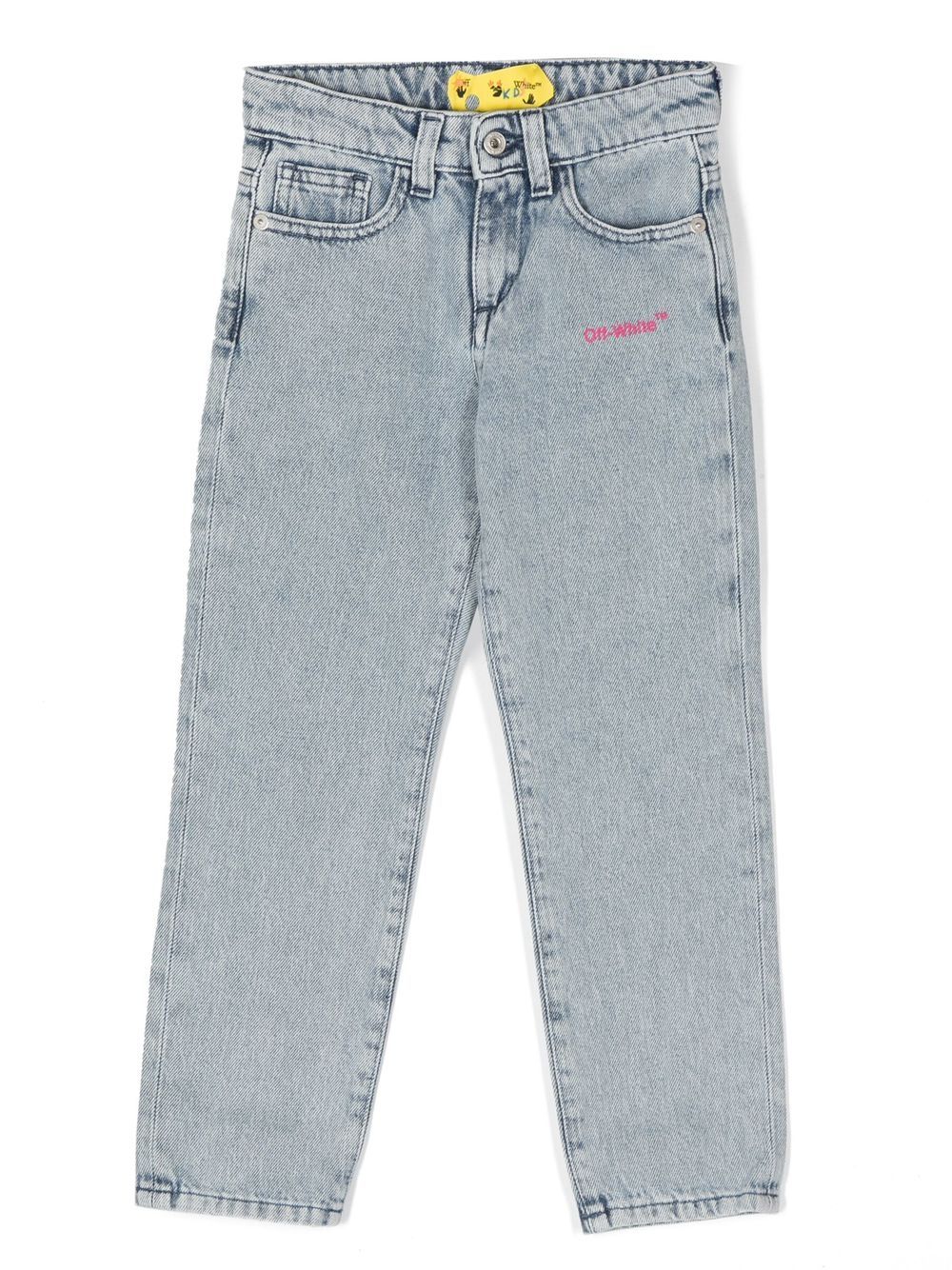 Off-White Kids signature Diag-stripe print jeans - Blue von Off-White Kids