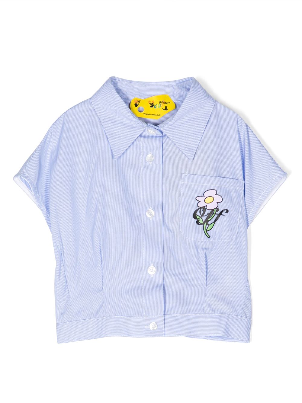 Off-White Kids striped embroidered shirt - Blue von Off-White Kids