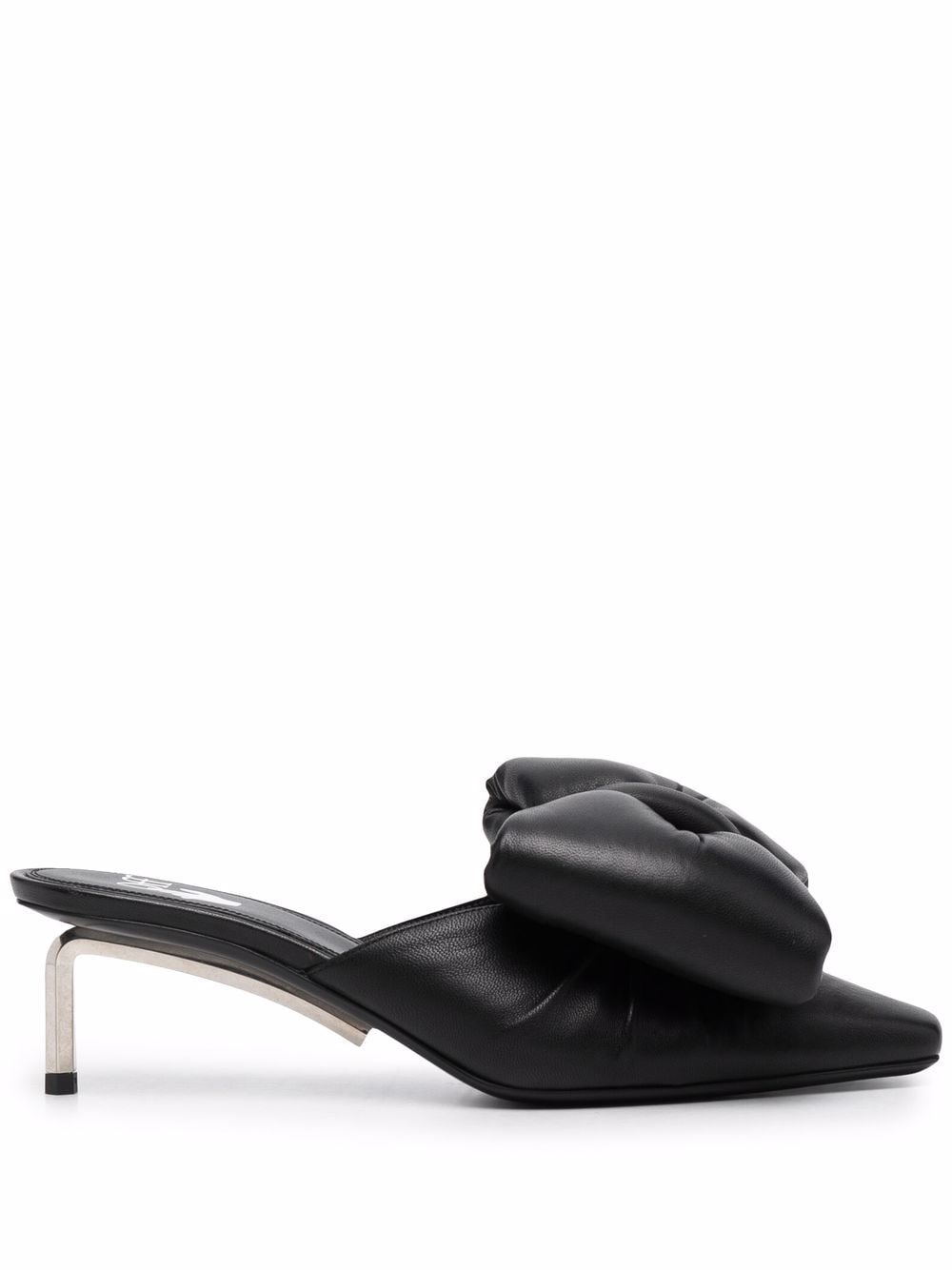 Off-White Allen padded-bow leather high-heel mules - Black von Off-White