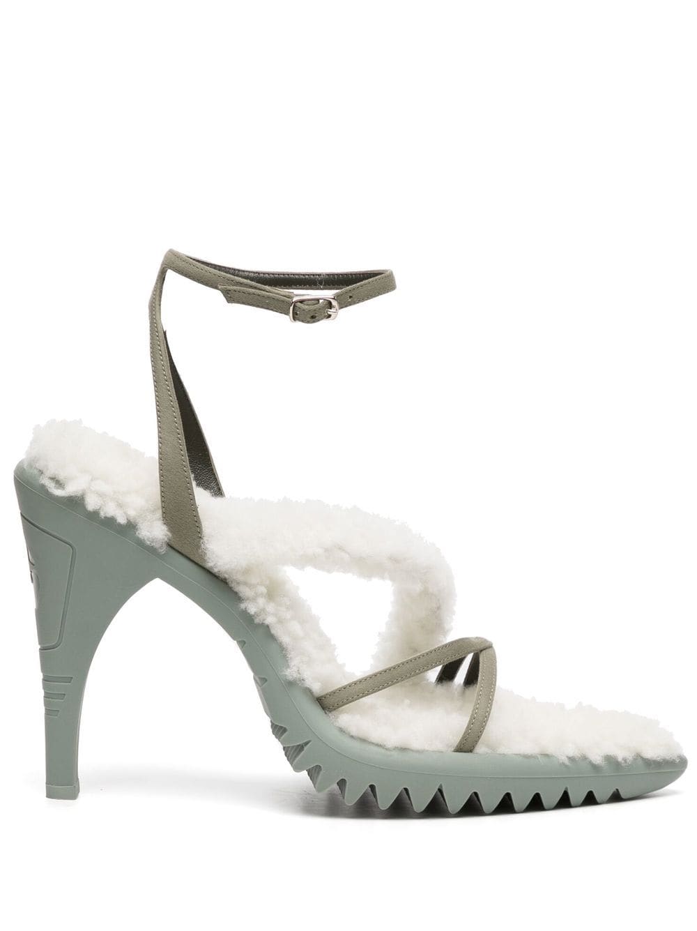 Off-White Allen shearling sandals - Green von Off-White