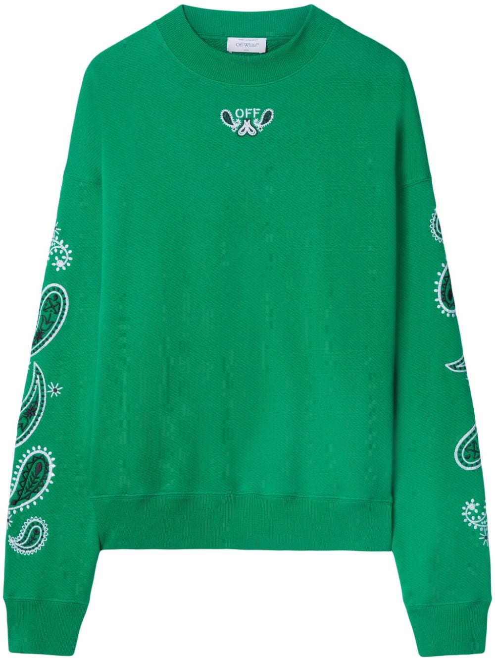 Off-White Arrow bandana-embroidered cotton sweatshirt - Green von Off-White