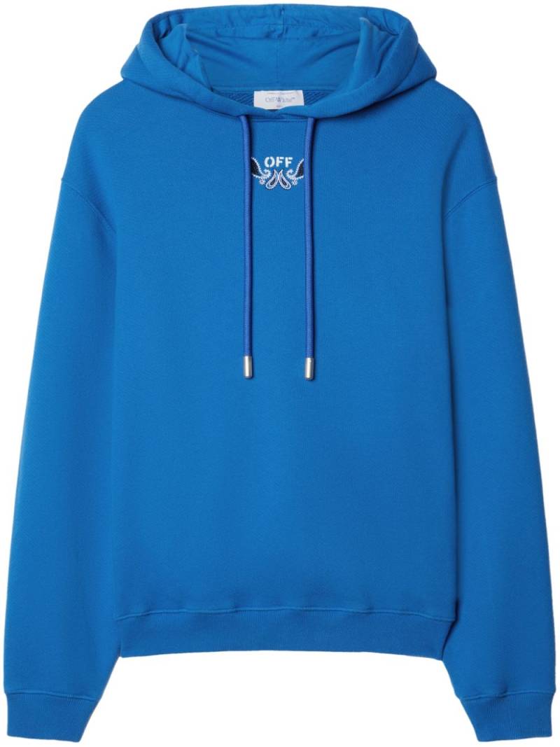 Off-White Arrow-embroidered cotton hoodie - Blue von Off-White