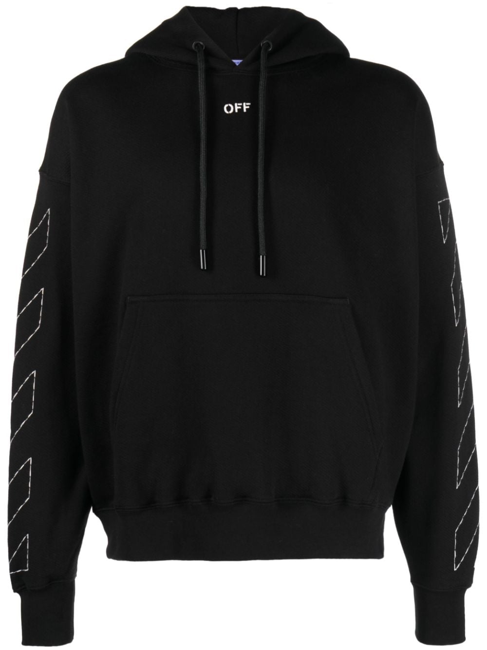 Off-White Arrows-embroidered cotton hoodie - Black von Off-White