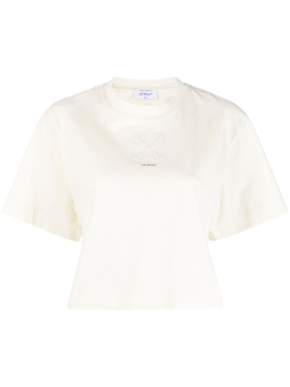 Off-White Arrows-motif embellished cropped T-shirt - Neutrals von Off-White