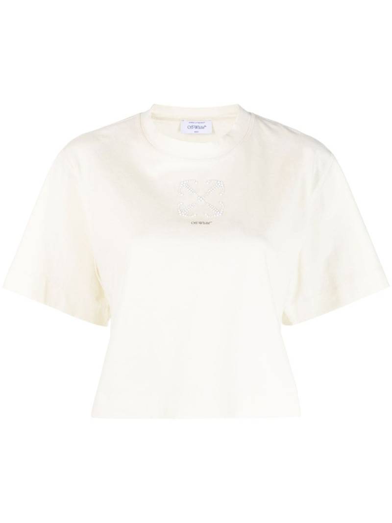 Off-White Arrows-motif embellished cropped T-shirt - Neutrals von Off-White