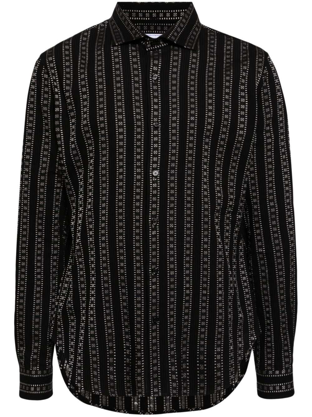 Off-White Arrows-print striped shirt - Black von Off-White