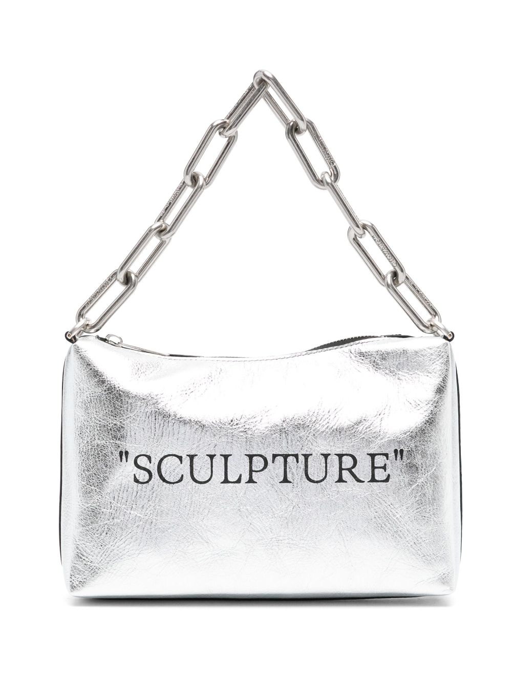 Off-White Block Pouch leather shoulder bag - Silver von Off-White