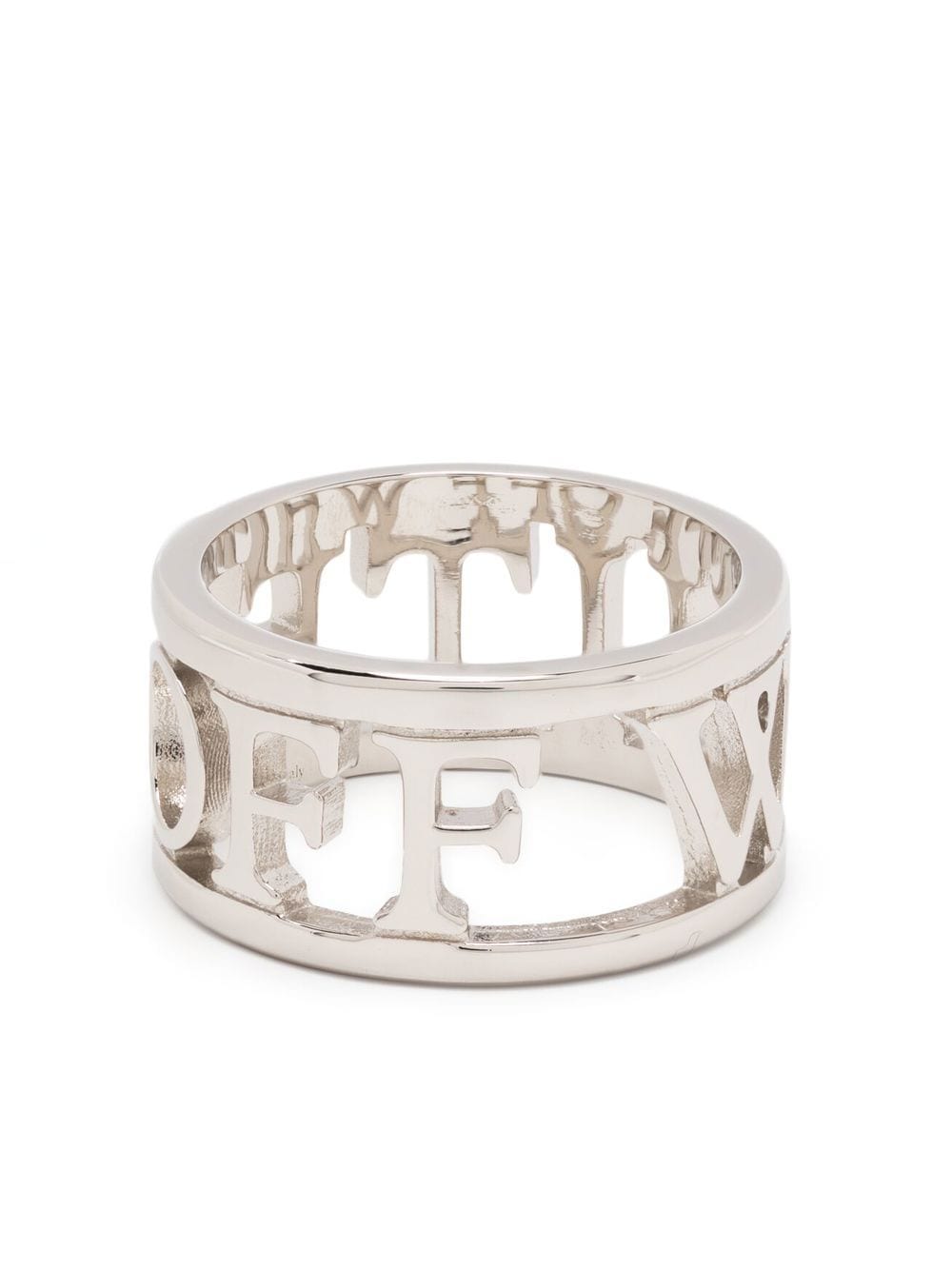 Off-White Bookish logo-detailed cut-out ring - Silver von Off-White
