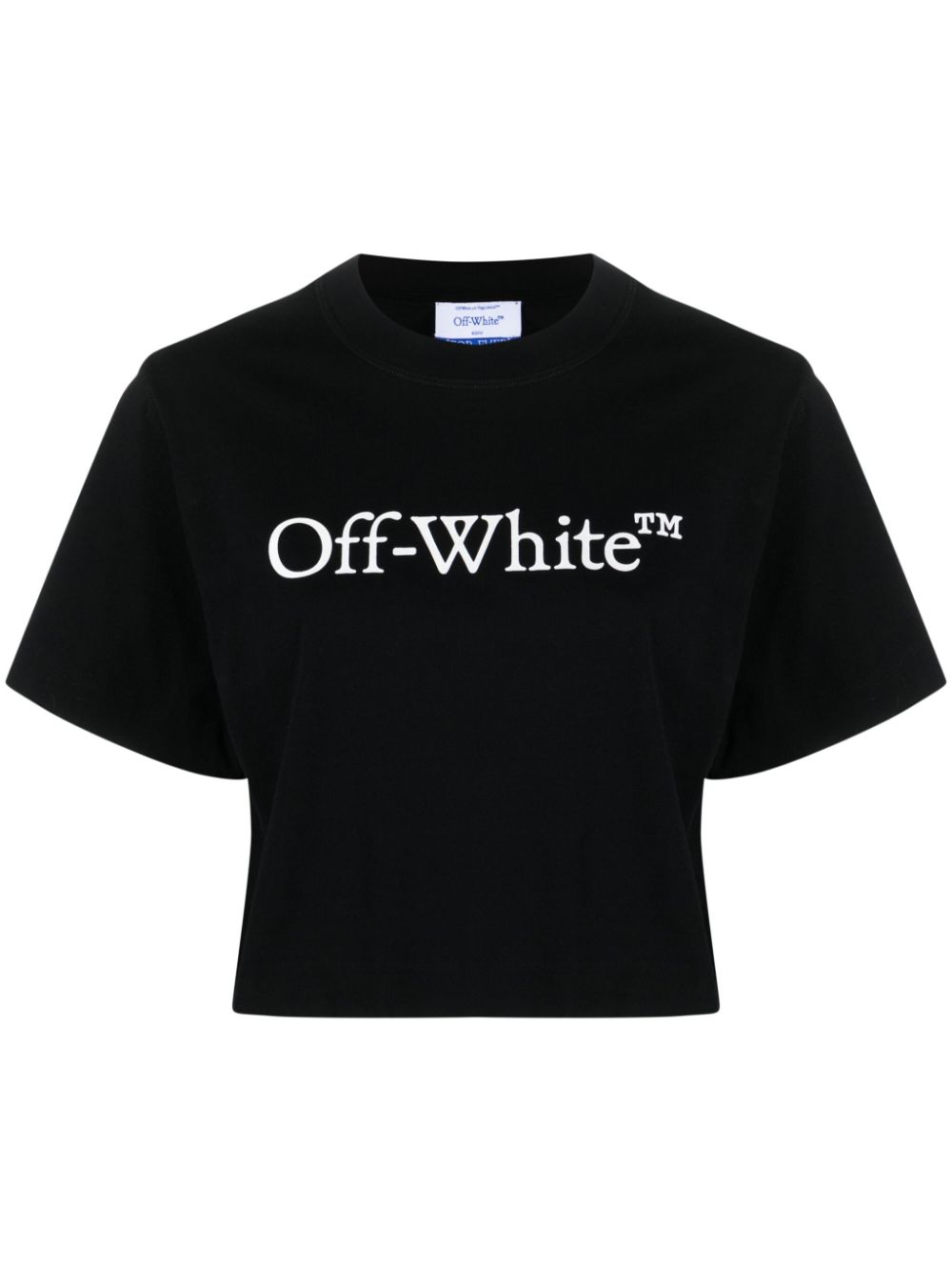 Off-White Bookish logo-print cropped T-shirt - Black von Off-White