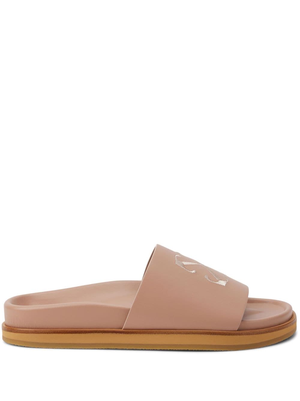 Off-White Cloud Arrow-embroidered leather slides - Pink von Off-White