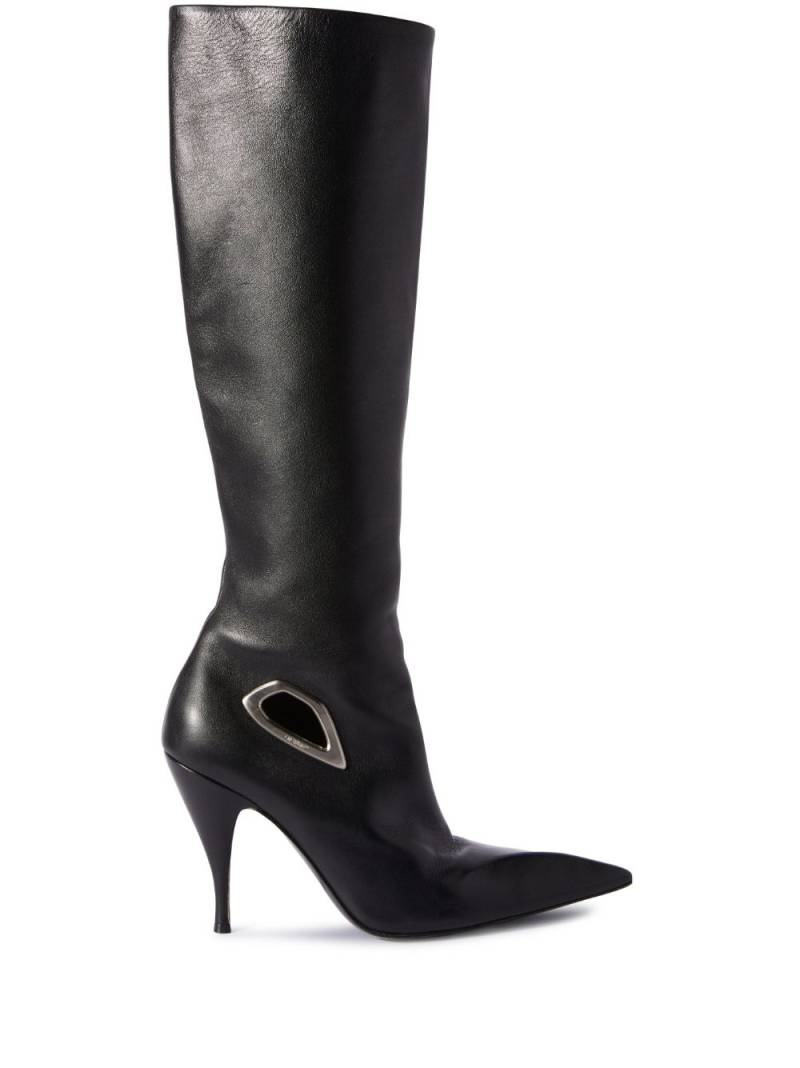 Off-White Crescent knee-high leather boots - Black von Off-White