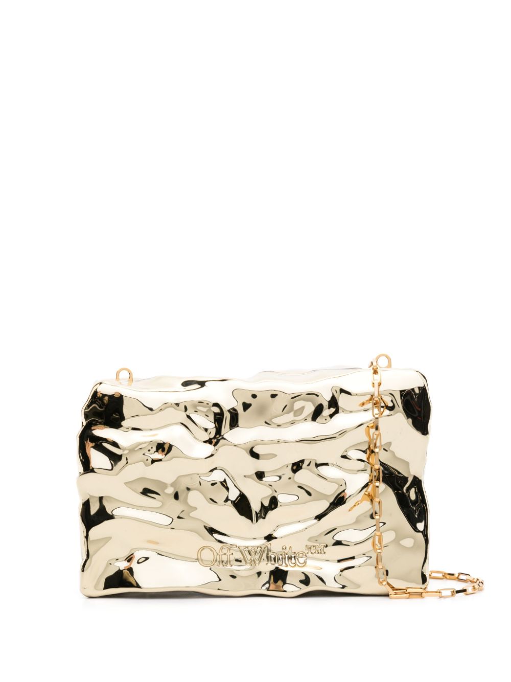 Off-White Crushed mirrored clutch bag - Gold von Off-White