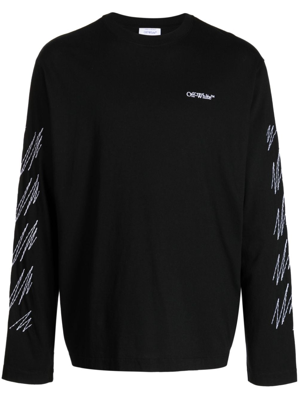 Off-White Diag-embroidery cotton T-shirt - Black von Off-White