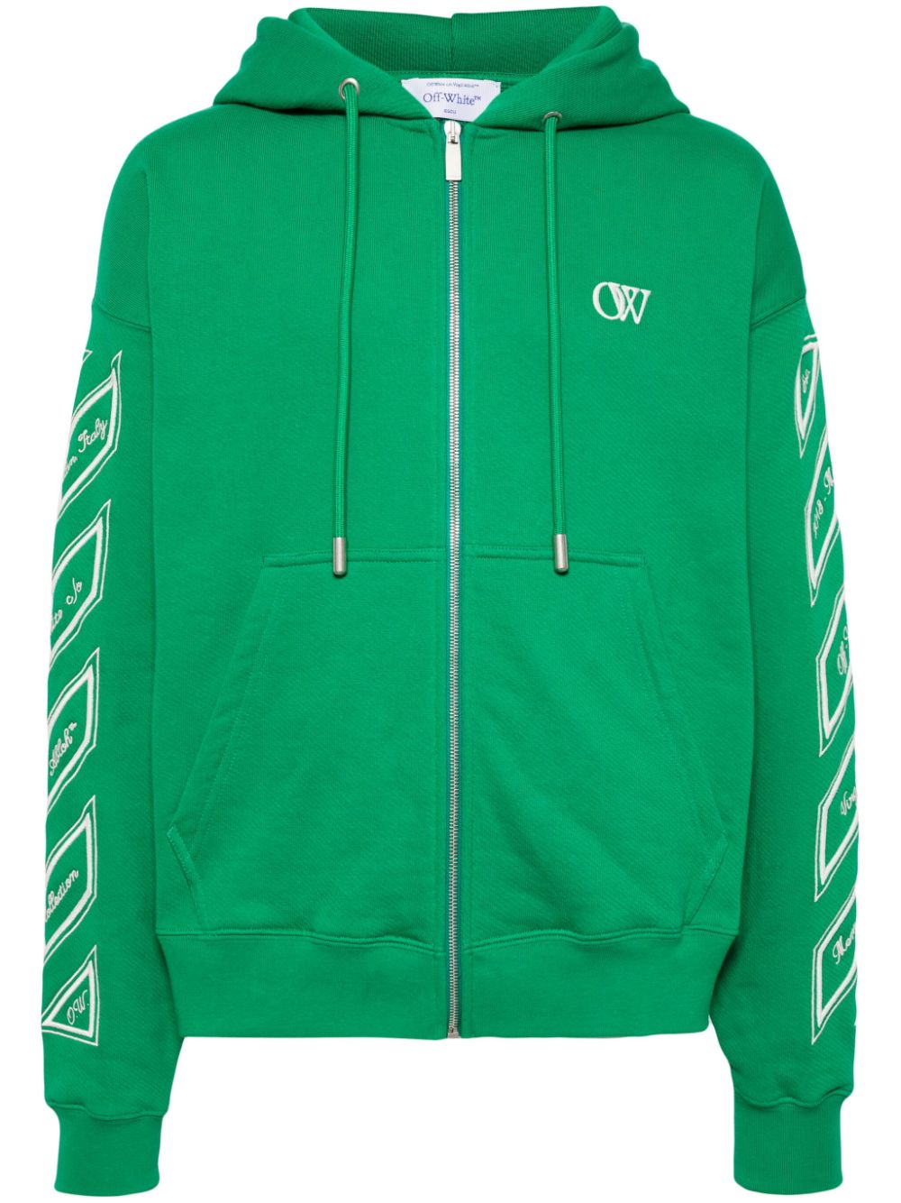 Off-White Diag-stripe zip-up hoodie - Green von Off-White