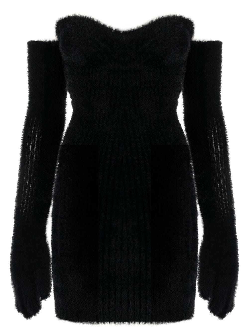 Off-White Fuzzy Gloves strapless minidress - Black von Off-White