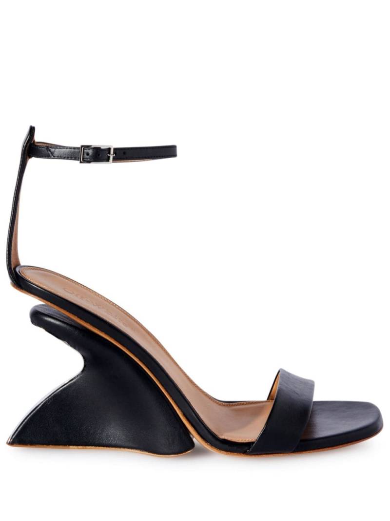 Off-White Jug wedge-heel leather sandals - Black von Off-White