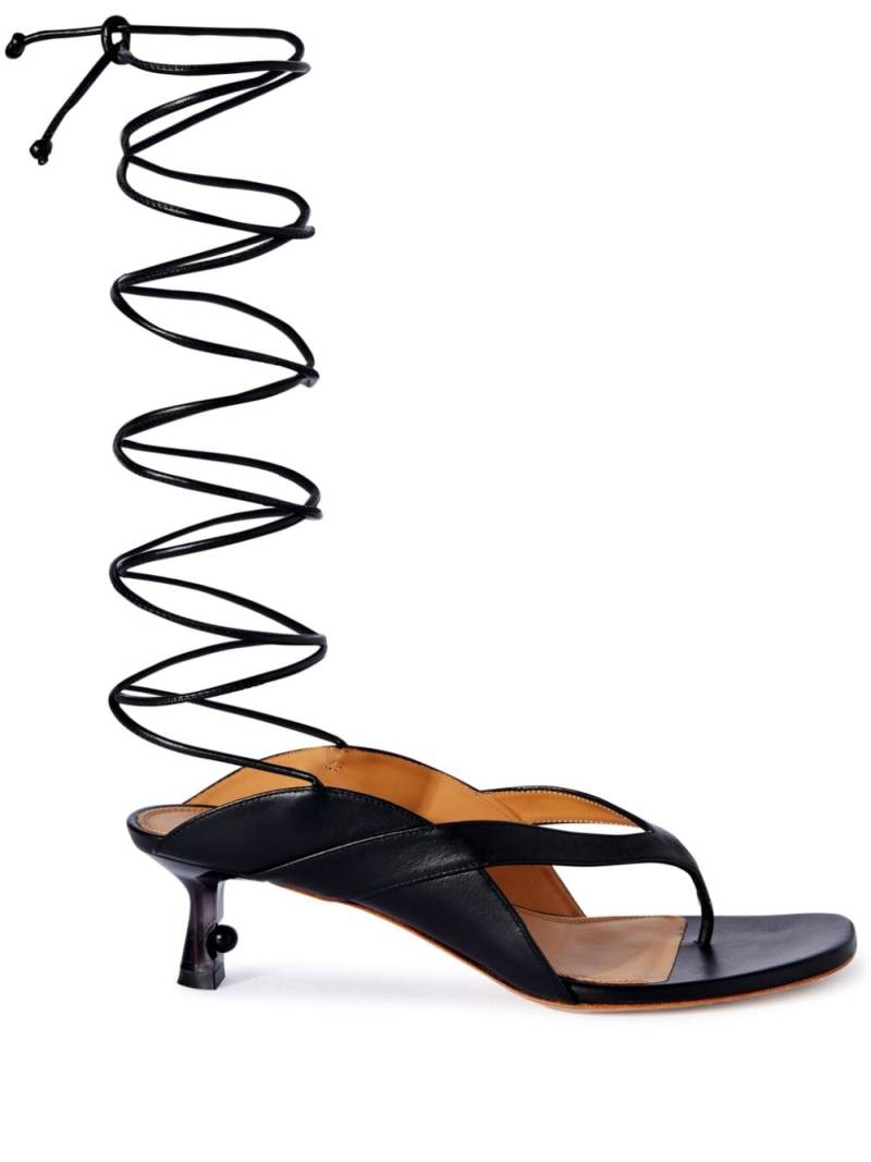 Off-White Lollipop lace-up leather sandals - Black von Off-White